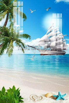 Ảnh gốc File tranh thuận buồm xuôi gió FTB212 (độ nét cao) in mica