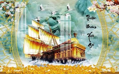 File gốc File tranh thuận buồm xuôi gió FTB220 (dành cho trang trí nội thất)