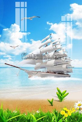 Hình ảnh gốc File tranh thuận buồm xuôi gió FTB42 (để in khổ lớn)