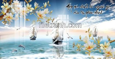 Tải file File tranh thuận buồm xuôi gió FTB57 (gốc) in tranh tráng gương