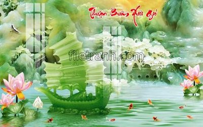 File in trần File tranh thuận buồm xuôi gió FTB73 (file gốc) phong thủy