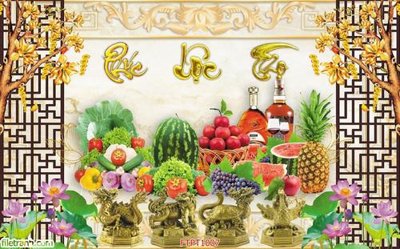 File PSD File tranh phòng thờ FTPT1007 (gốc) cho designer