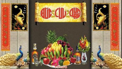 File in lụa File tranh phòng thờ FTPT1043 (chất lượng cao) File tranh phòng thờ FTPT1043