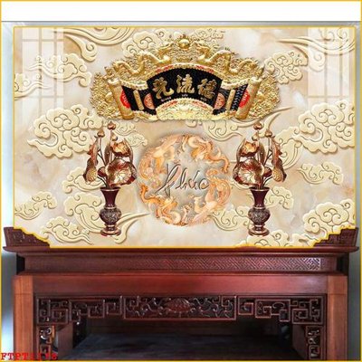 File in trần File tranh phòng thờ FTPT1178 (bản gốc 3D) sống động