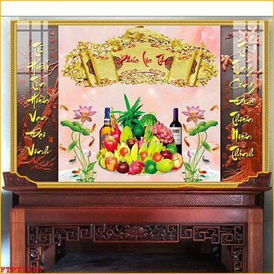 File tranh gốc in trần nhà File tranh phòng thờ FTPT1207 3D