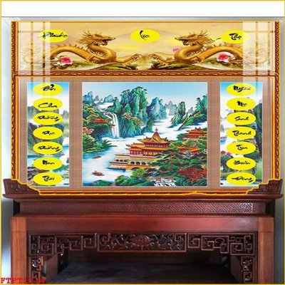 File in trần File tranh phòng thờ FTPT1214 (file gốc) hoa văn 3D