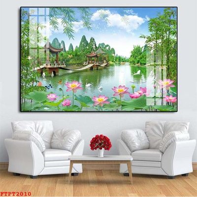 File tranh quảng cáo Tranh sơn thủy thác nước FTPT2010 (file gốc) chuyên nghiệp