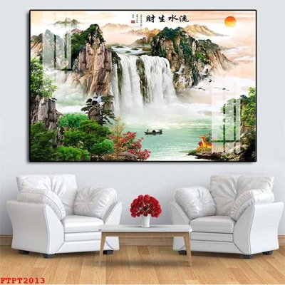 File tranh Tranh sơn thủy thác nước FTPT2013 (gốc) chủ đề thiên nhiên