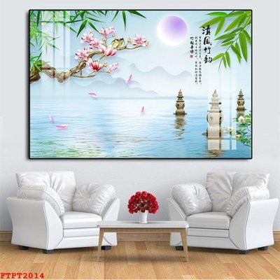 File PSD Tranh sơn thủy thác nước FTPT2014 (bản gốc) đã tách nền