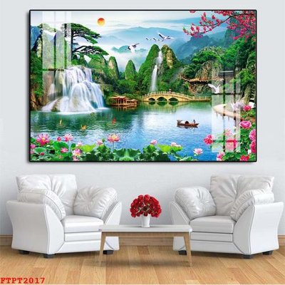 Tải file Tranh sơn thủy thác nước FTPT2017 (gốc) in nhanh