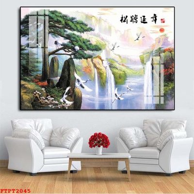 File tranh gốc Tranh sơn thủy thác nước FTPT2045 (bản quyền) Filetranh.com