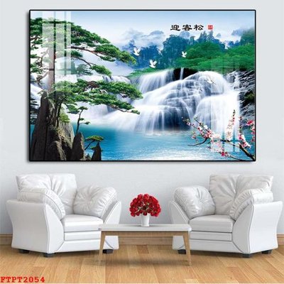 File PSD Tranh sơn thủy thác nước FTPT2054 (bản gốc) dễ dàng edit