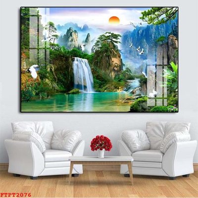 File gốc Tranh sơn thủy thác nước FTPT2076 (chuẩn CMYK) cho nhà in