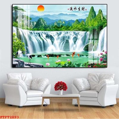 Tải file Tranh sơn thủy thác nước FTPT2093 (ảnh gốc) độ phân giải 300dpi