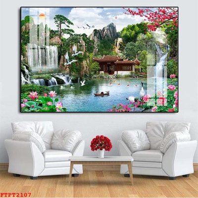 Tải file tranh Tranh sơn thủy thác nước FTPT2107 (gốc) tại Filetranh.com