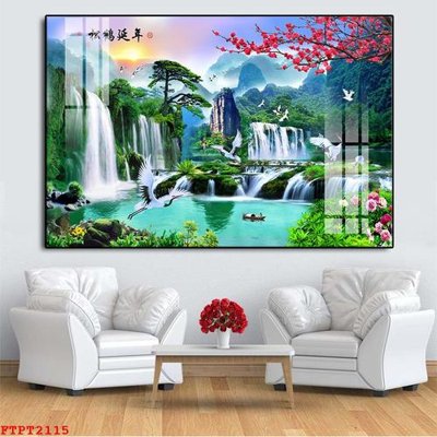 File in ấn Tranh sơn thủy thác nước FTPT2115 (bản gốc) từ file gốc