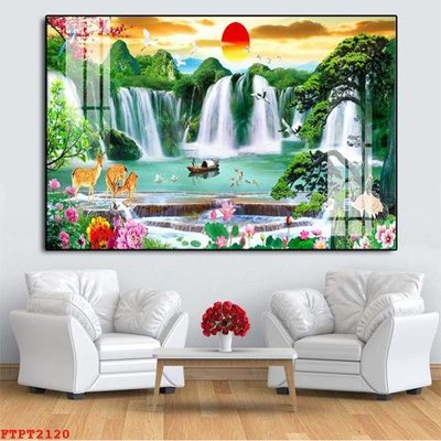 File gốc Tranh sơn thủy thác nước FTPT2120 (cho in UV) siêu nét