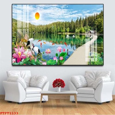 File gốc Tranh sơn thủy thác nước FTPT2133 (PNG) không nền chất lượng