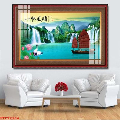 Tải file Tranh sơn thủy thác nước FTPT2164 (ảnh gốc) độ phân giải 300dpi