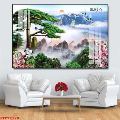 File gốc Tranh sơn thủy thác nước FTPT2178 (in mica) làm quà tặng