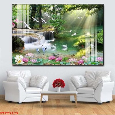 Tệp tin gốc Tranh sơn thủy thác nước FTPT2179 (dùng cho in ấn) chuyên nghiệp