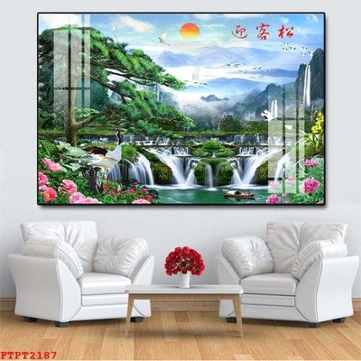 File tranh Tranh sơn thủy thác nước FTPT2187 (ảnh gốc) cho in ấn kỹ thuật số