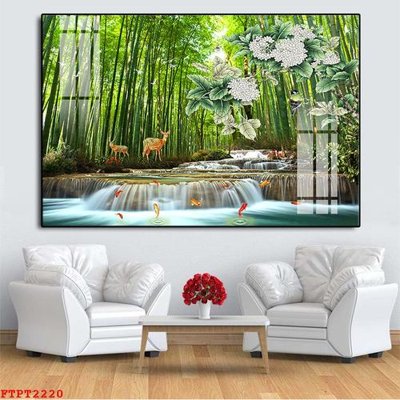 File gốc Tranh sơn thủy thác nước FTPT2220 (Filetranh.com) Tranh sơn thủy thác nước FTPT2220