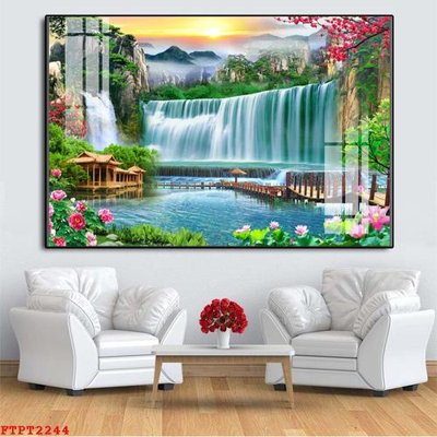 Tải file gốc Tranh sơn thủy thác nước FTPT2244 (in tráng gương) 3DFile gốc Tranh sơn thủy thác nước FTPT2244 (sẵn sàng in) chất lượng cao