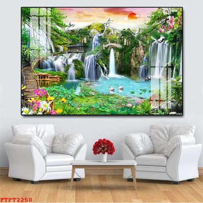 File tranh Tranh sơn thủy thác nước FTPT2250 (ảnh gốc) cho in ấn kỹ thuật số