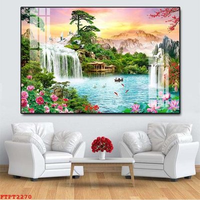 Tải file Tranh sơn thủy thác nước FTPT2270 (PSD) cho in ấn quảng cáo