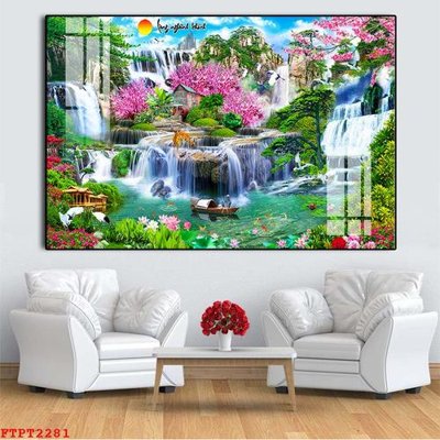 Mua file tranh gốc Tranh sơn thủy thác nước FTPT2281 tại Filetranh.com