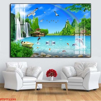 File PSD Tranh sơn thủy thác nước FTPT2290 (bản gốc) cho nhà in