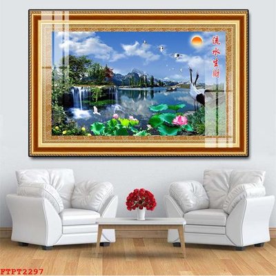 Tải file gốc Tranh sơn thủy thác nước FTPT2297 (in tráng gương) 3DFile gốc Tranh sơn thủy thác nước FTPT2297 (sẵn sàng in) chất lượng cao