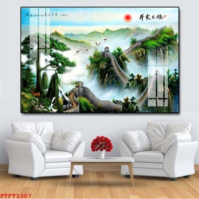 File tranh Tranh sơn thủy thác nước FTPT2307 (bản gốc) treo tường