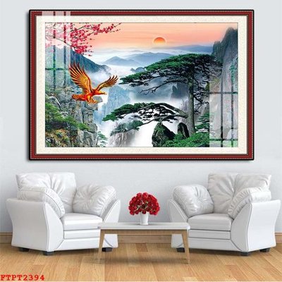 File gốc Tranh sơn thủy thác nước FTPT2394 (PNG) nền trong suốt