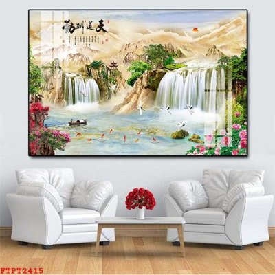 File PSD Tranh sơn thủy thác nước FTPT2415 (gốc) cho in quảng cáo