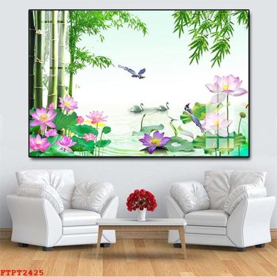 File PSD Tranh sơn thủy thác nước FTPT2425 (gốc) tách lớp chi tiết