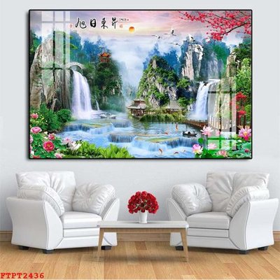 Tải về file gốc Tranh sơn thủy thác nước FTPT2436 (chuẩn in ấn)