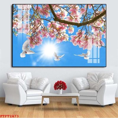 Tải file Tranh sơn thủy thác nước FTPT2473 (ảnh gốc) in gạch 3D