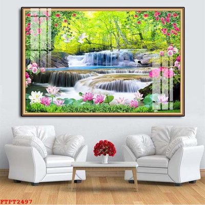 File gốc Tranh sơn thủy thác nước FTPT2497 (PNG) chất lượng cao
