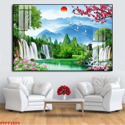 File ảnh gốc Tranh sơn thủy thác nước FTPT2509 (chuyên in mica)