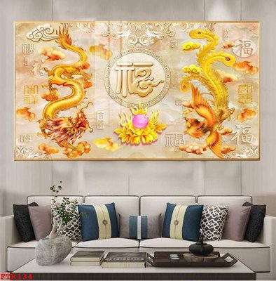 File tranh File gốc tranh rồng hổ FTR134 (bản gốc) in canvas