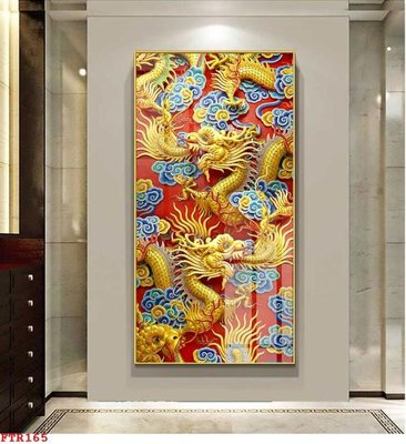 File ảnh File gốc tranh rồng hổ FTR165 (gốc) in PP, decal