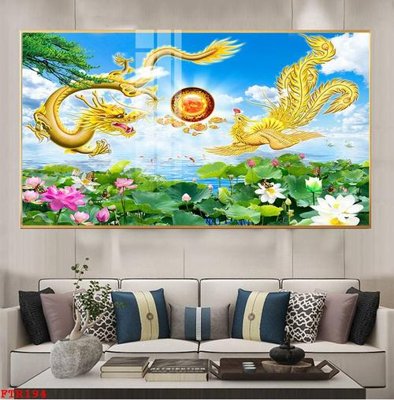 File in mica File gốc tranh rồng hổ FTR194 (bản gốc) làm vách ngăn