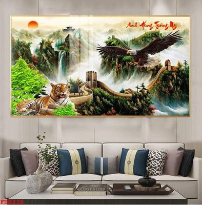 File in trần File gốc tranh rồng hổ FTR226 (file gốc) hoa văn 3D