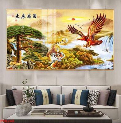 File gốc File gốc tranh rồng hổ FTR248 (in lụa) họa tiết 3D