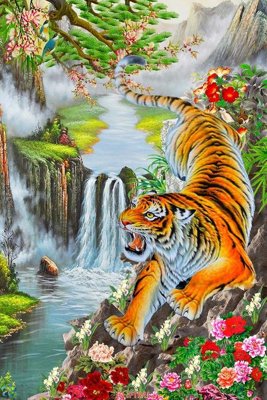 Hình ảnh file gốc in lụa File gốc tranh rồng hổ FTR41