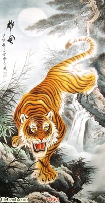 File in mica File gốc tranh rồng hổ FTR65 (bản gốc) làm vách ngăn