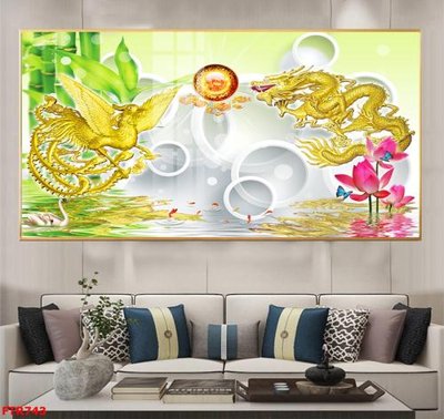 File ảnh File gốc tranh rồng hổ FTR743 (gốc) in PP, decal