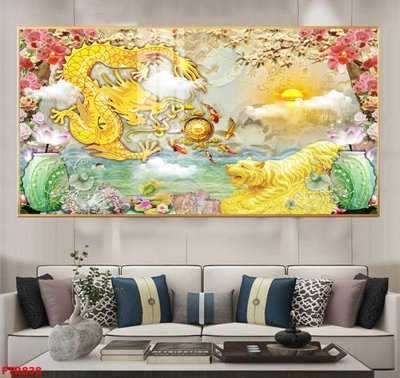 Tải file File gốc tranh rồng hổ FTR838 (gốc) để in ấn ngay